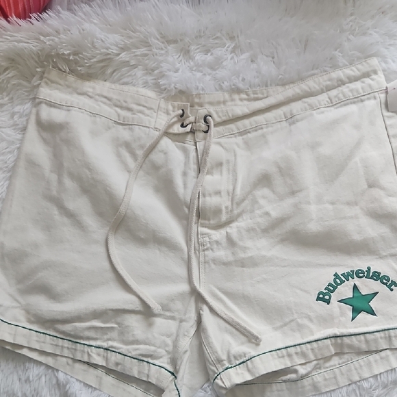 Budweiser Other - Budweiser Cream Athletic Shorts with Drawstring Waist